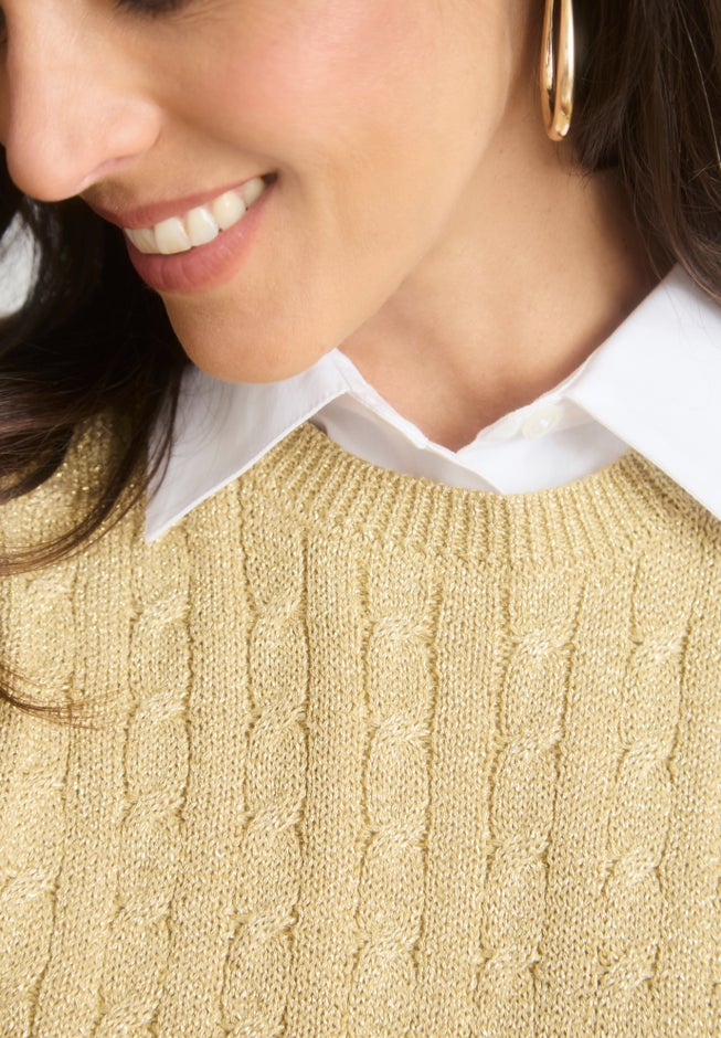 Cable Crewneck Sweater image number 3