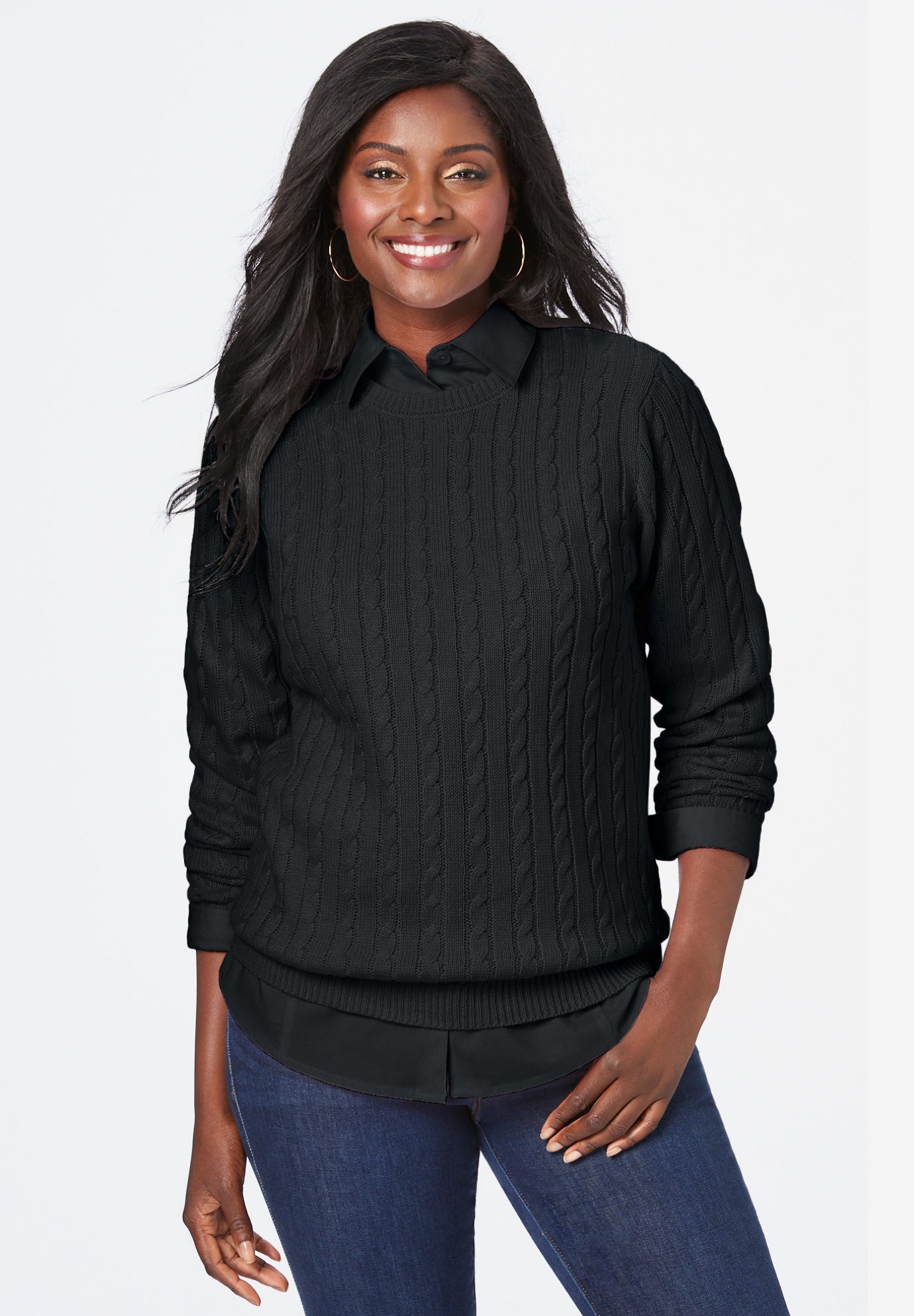 Cable Crewneck Sweater image number 0