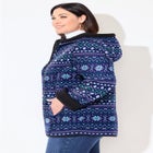 Printed Fleece Coat with Sherpa Lining image number null