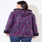 Printed Fleece Coat with Sherpa Lining image number 1