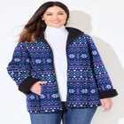 Printed Fleece Coat with Sherpa Lining image number null