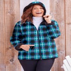 Printed Fleece Coat with Sherpa Lining image number 0