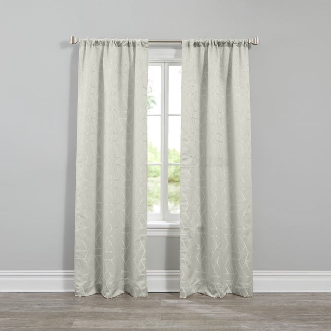 Geo Stud Jacquard Rod-Pocket Panel Pair image number 0