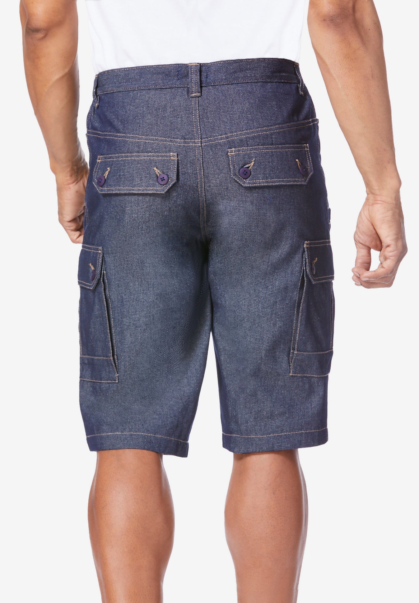 Lightweight Comfort Denim Cargo Jean Shorts image number 1