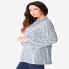 Sequin Mock Neck Blouse image number 2
