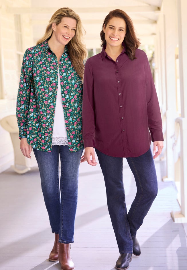 Perfect Long Sleeve Button Up Tunic image number 3