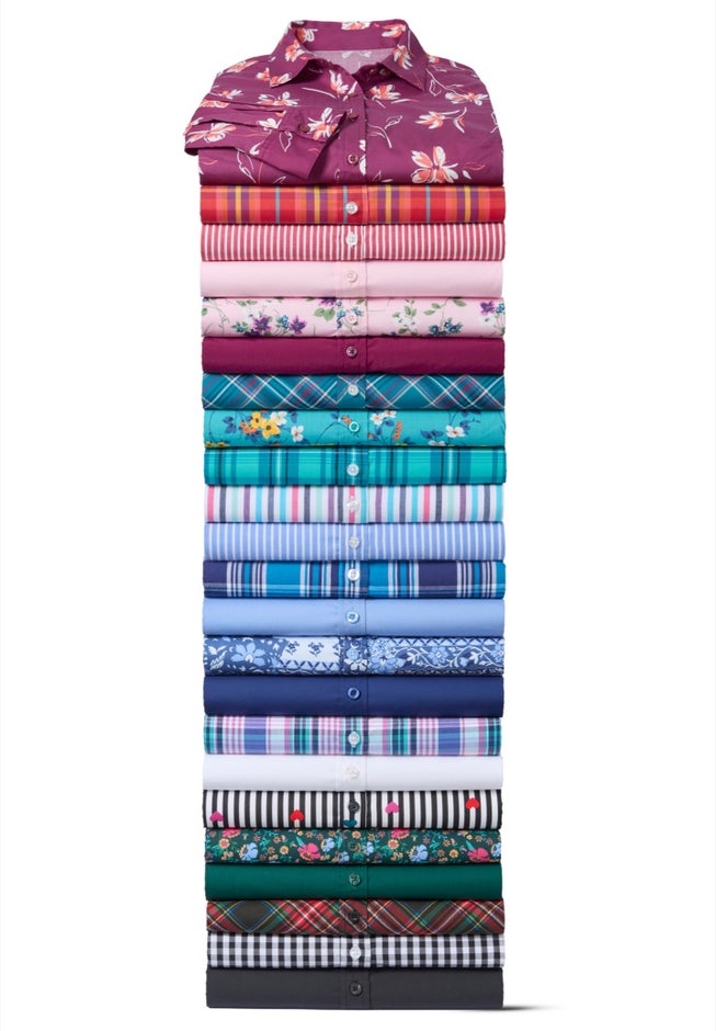 Perfect Short-Sleeve Collared Button Down Tunic image number 3