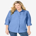 Perfect Three Quarter Sleeve Button-Down Tunic image number 0