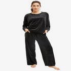 Stretch Velour Wide Leg Pull-on Pants image number null