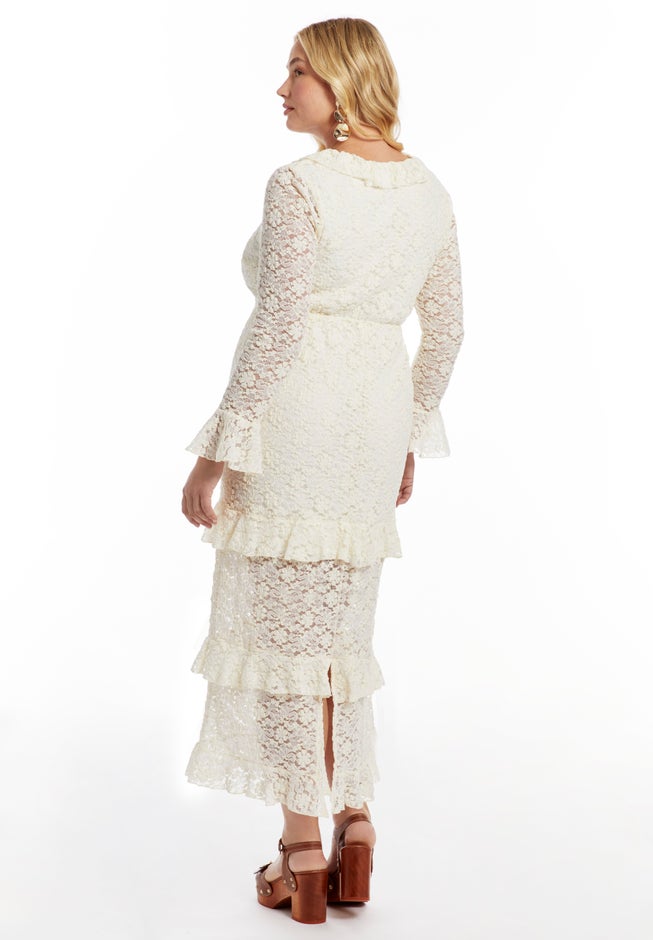 Ruffled Lace Maxi Dress image number 2