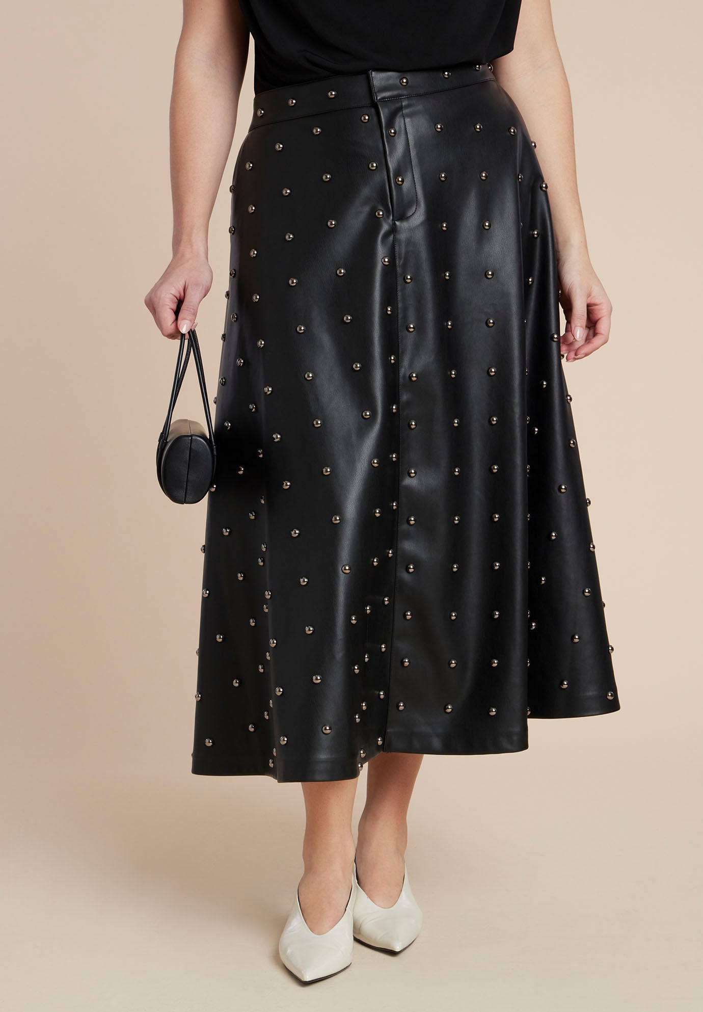 Studded Faux Leather Skirt image number 1