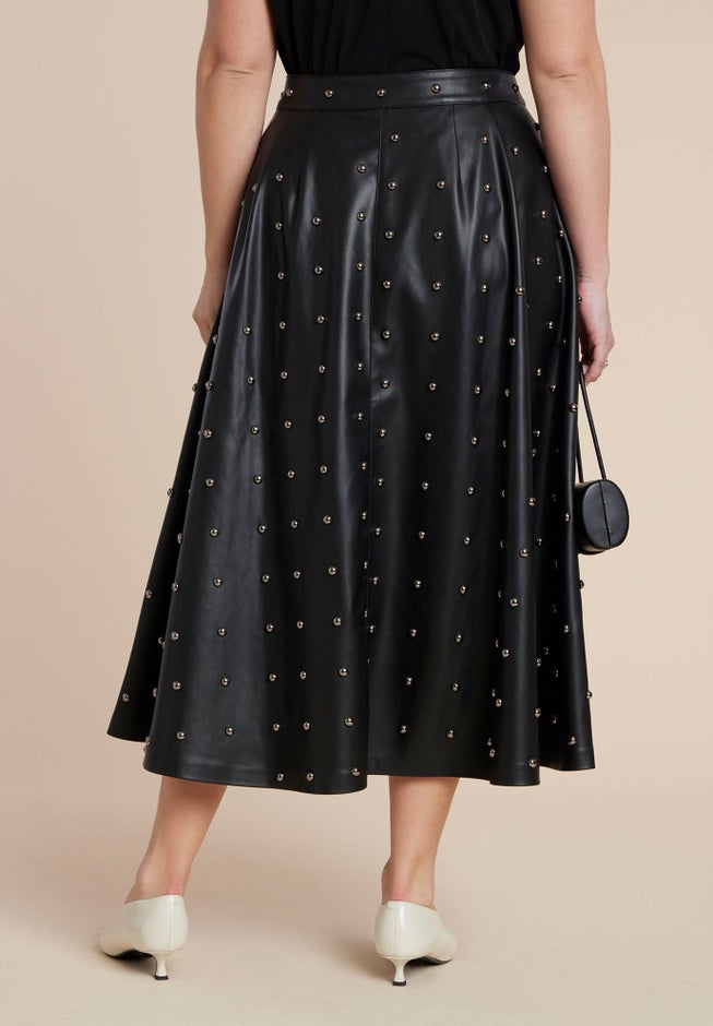 Studded Faux Leather Skirt image number 2