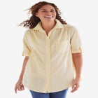 Short-Sleeve Button Down Seersucker Shirt image number null