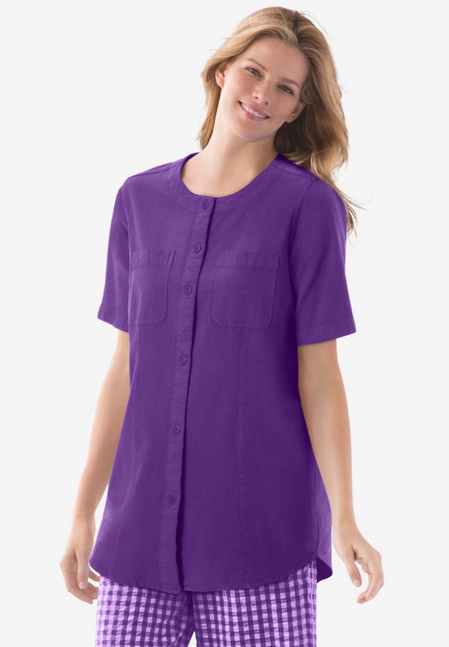 Short-Sleeve Crinkle Shirt image number 1