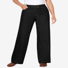 Perfect Wide-Leg All-Cotton Denim Five-Pocket Jeans image number 0