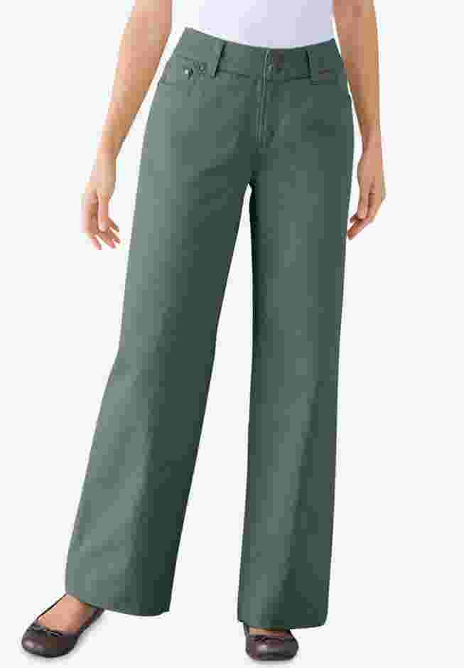 Perfect Cotton Wide-Leg Denim Jean image number 0
