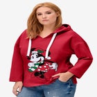 Disney Women's Hooded Sweatshirt Red Minnie Xmas image number null