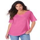 Ultimate Scalloped Scoop Neck Tee image number null