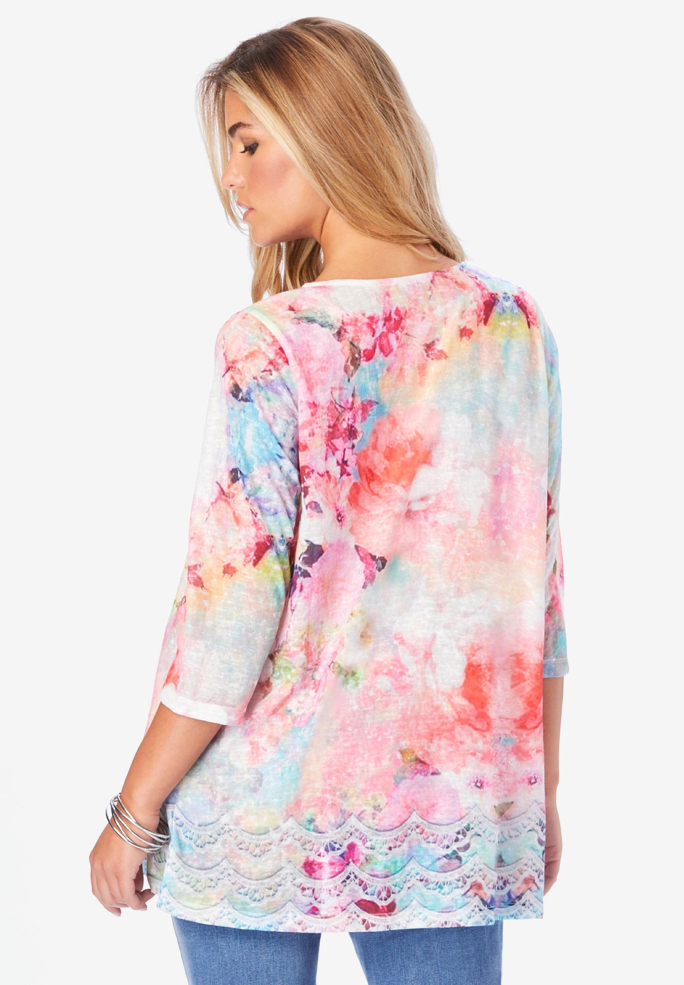 Printed 2 Piece Tank and Cardigan Set image number 1