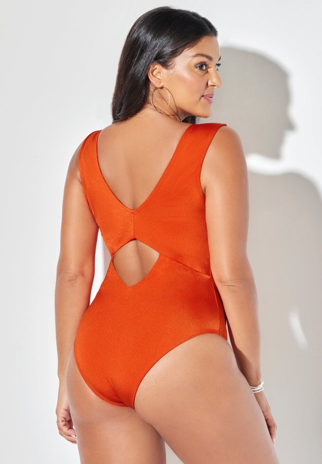 Twist Knot Shimmer One Piece Swimsuit image number 1