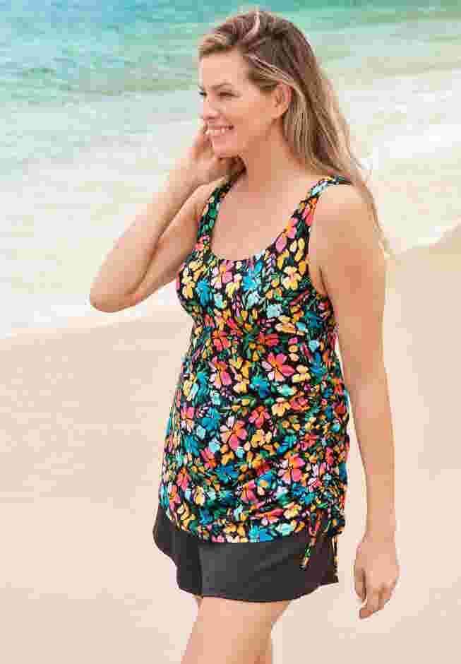 Adjustable Side Tie Swim Romper image number 2