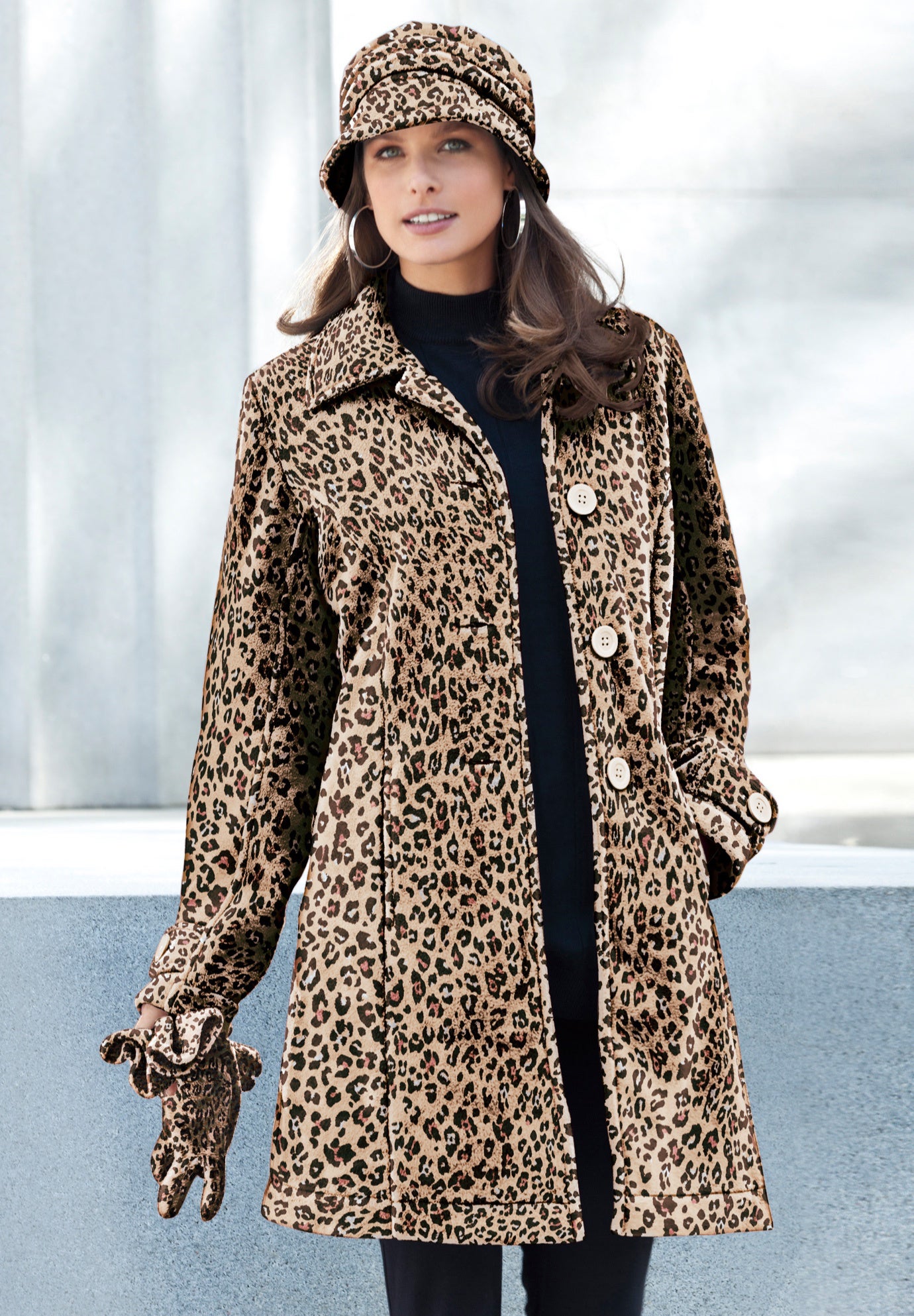Plus Size Button Up Fleece Jacket image number 2