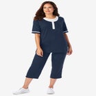 Contrast Stripe Capri Set image number null