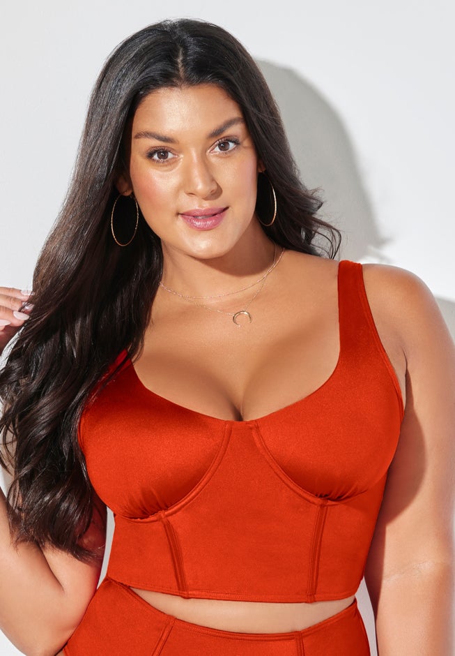 Shimmer Underwire Crop Bikini Top image number 3