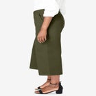 Stretch Cotton Chino Wide-Leg Crop image number null