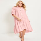 Ruffled Shirt Dress image number null