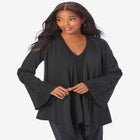 Plus-Size Tiered Short-Sleeve Georgette Tunic & Pants Set image number null