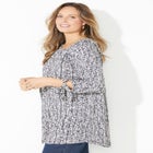 Ruched Neck Tie-Sleeve Top image number null
