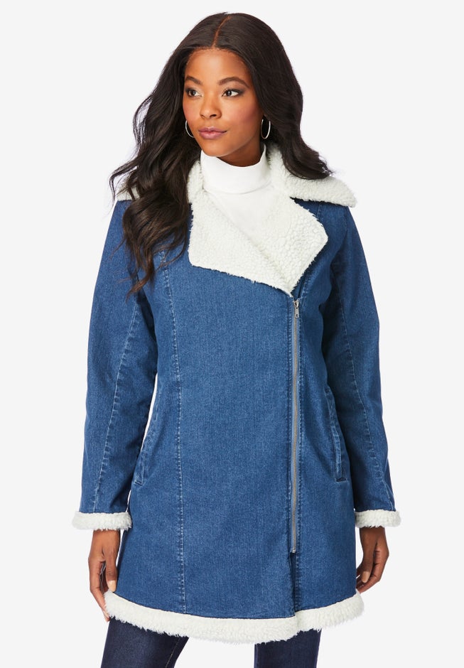 Sherpa-Lined Denim Jacket image number null