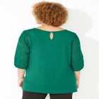 Liz&Me&reg; Eyelet Peasant Top image number null