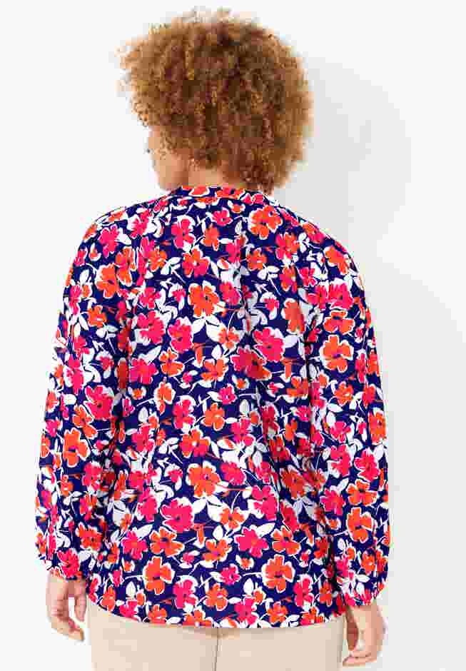 Liz&Me® Henley Peasant Georgette Blouse image number 1
