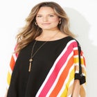 Liz&Me&reg; Rib Striped Poncho image number null