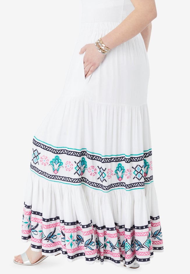 Plus Size Tiered Maxi Skirt image number 3