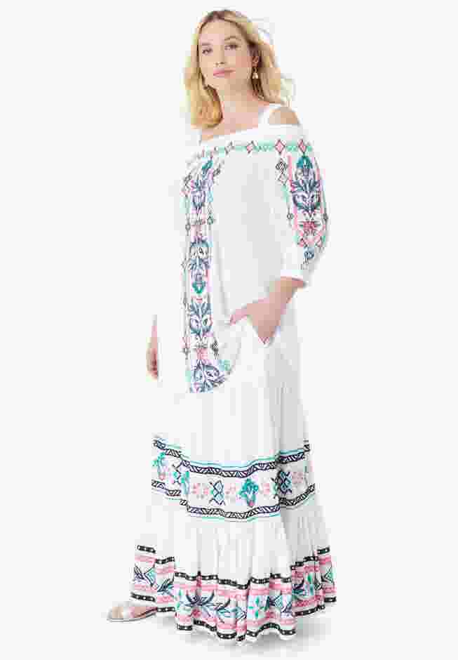 Plus Size Tiered Maxi Skirt image number 4