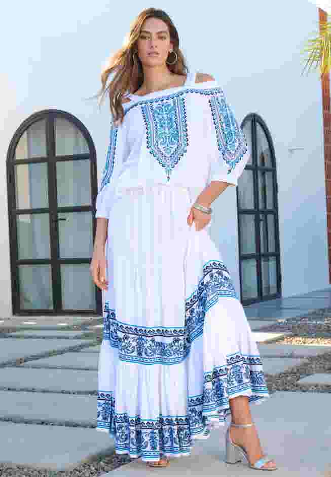 Plus Size Tiered Maxi Skirt image number 5