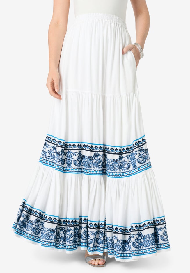 Plus Size Tiered Maxi Skirt image number 0