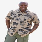 Short Sleeve Denim and Twill Shirt image number null