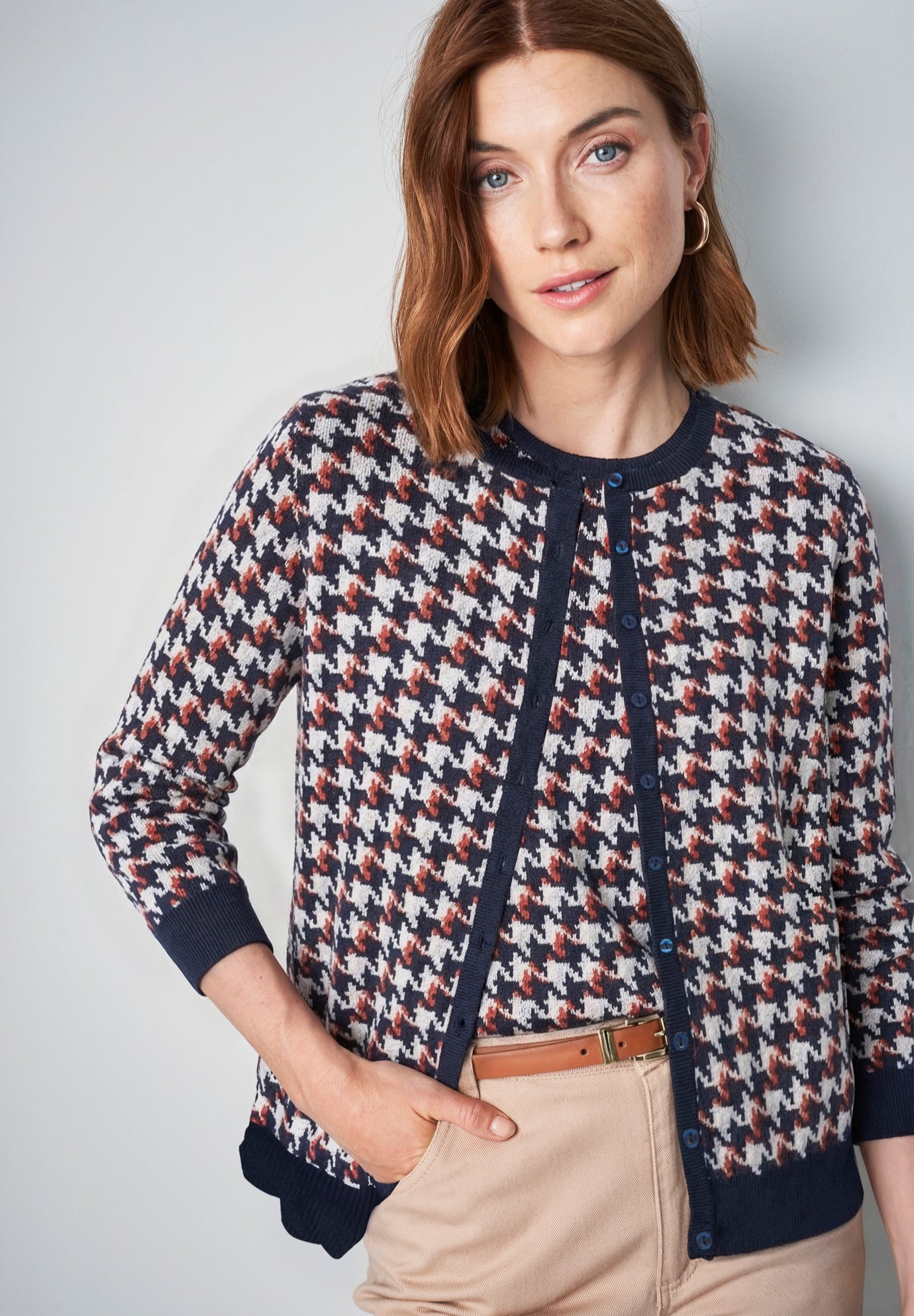 Fine Gauge Button-Front Cardigan image number 0