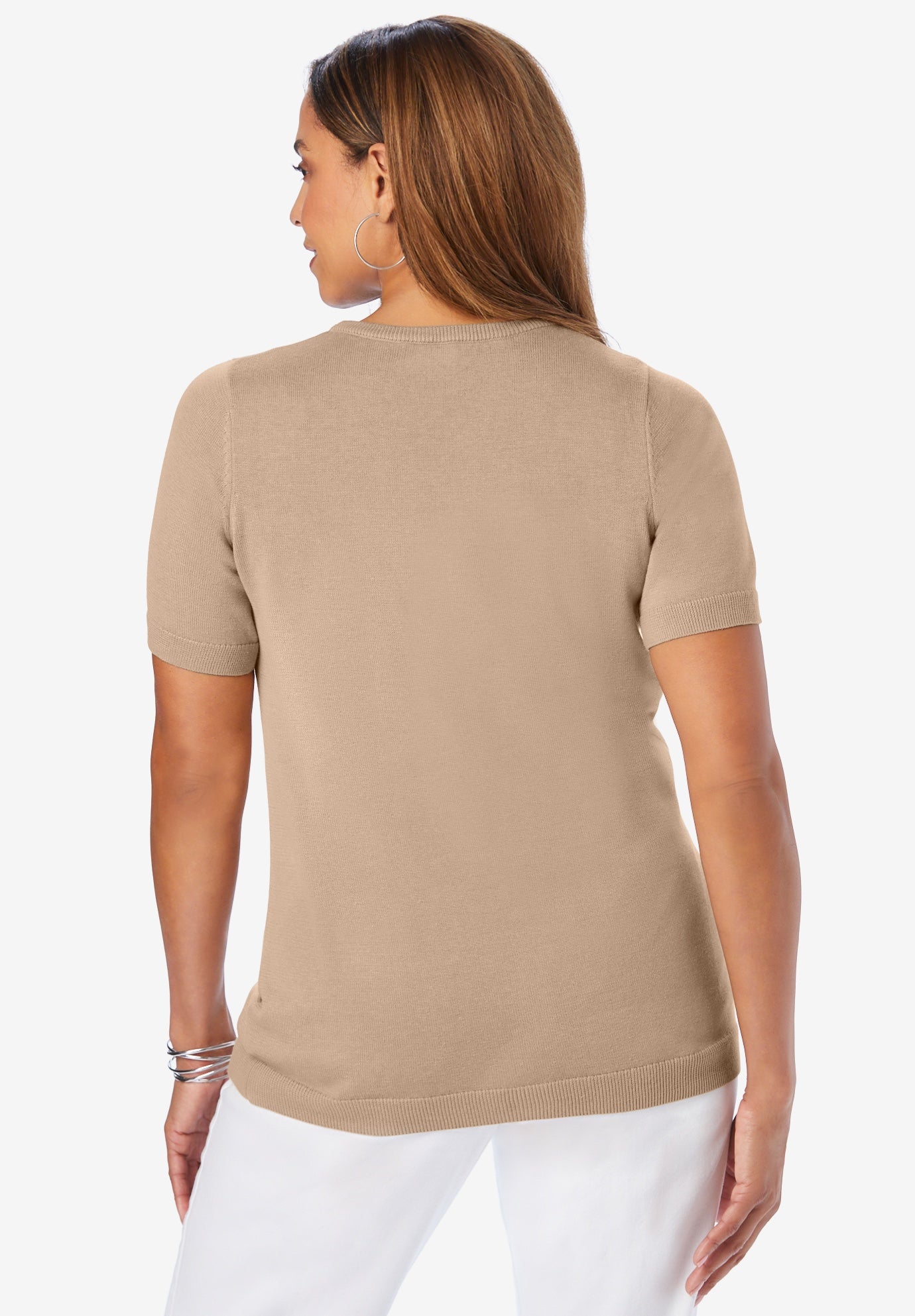 Fine Gauge Crewneck Knit Shell image number 1