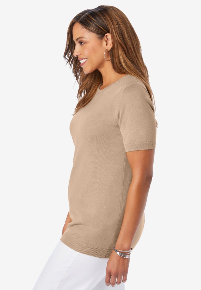 Fine Gauge Crewneck Knit Shell image number 2