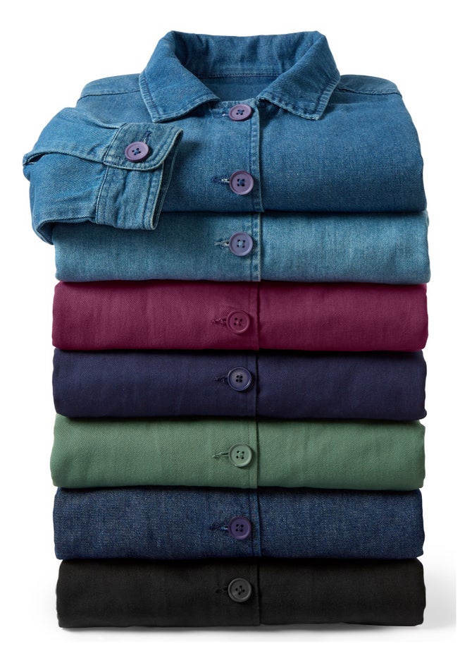 Pleat-Back Denim Jacket image number 2