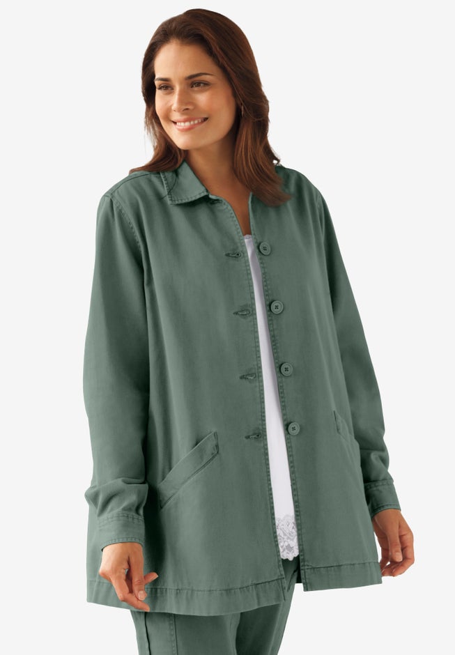 Pleat-Back Denim Jacket image number 1