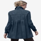 Pleat-Back Denim Jacket image number null