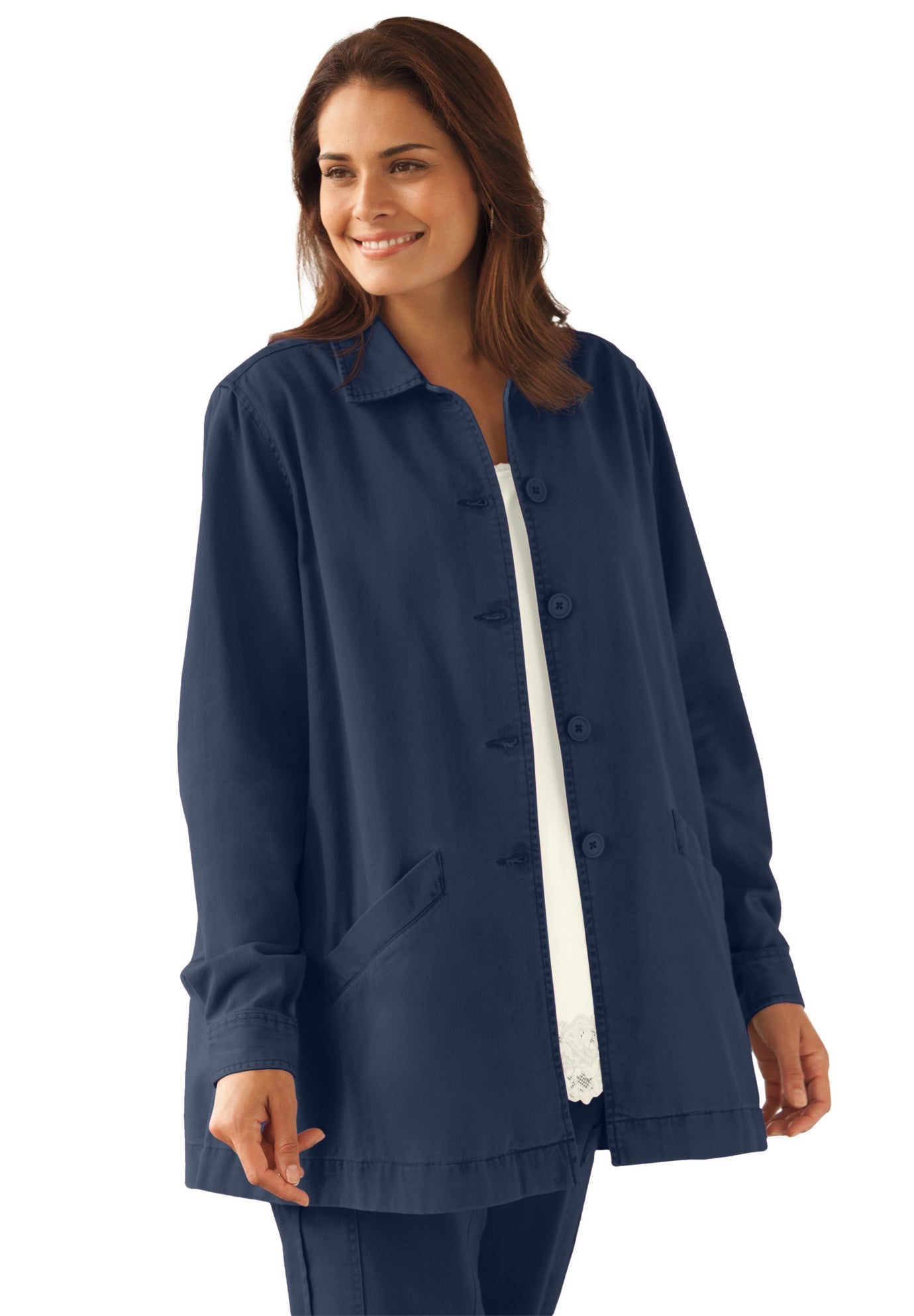 Pleat-Back Denim Jacket image number 0