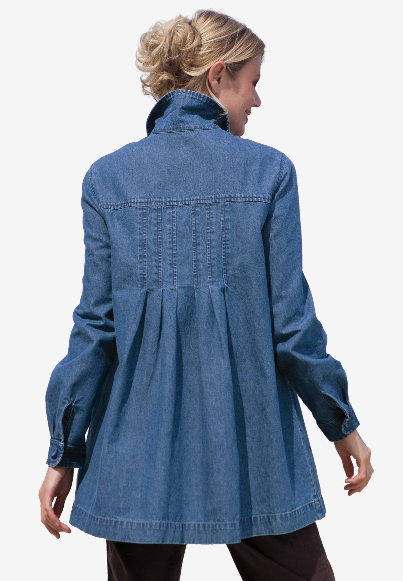 Pleat-Back Denim Jacket image number 1