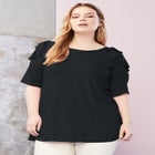 Cold-Shoulder Ruffle Tee image number null